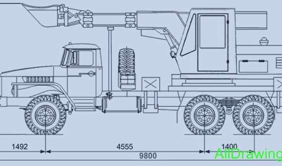 EW-25-M1.200 Antey RX (Ural 4320-40) (Excavator-planner) truck drawings (figures)